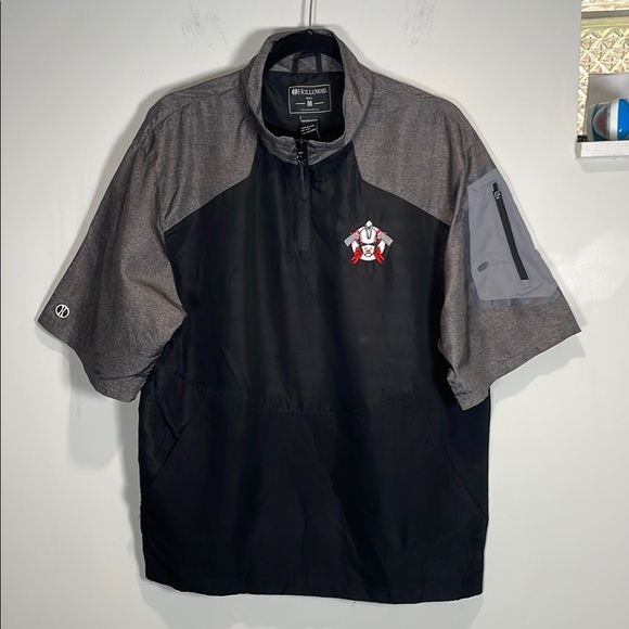 Holloway Black and Gray Performance Pullover Waterproof Windbreaker Men M - Picture 1 of 9